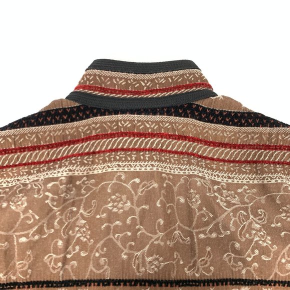 3/$25 Womens Kurta Blouse Collared Button Down Shirt L - Picture 8 of 12